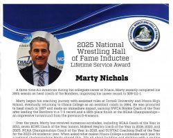 Marty Nichols biography from National Wrestling Hall of Fame induction held September 21, 2025 in Syracuse.