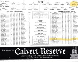 Giants vs Eagles game roster. November 20, 1960.