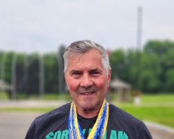 Mike Sayers won gold medals in the discus and javelin and a silver medal in the shot put at the NYS Empire Senior Games in Cortland, NY, June 7, 2025.