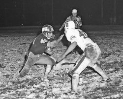 Joe Mistretta, ball carrier. November 5, 1976.