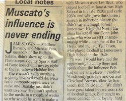 Muscato's Influence is Never Ending. <em>Observer</em> (Dunkirk), February 1999. Muscato's Influence is Never Ending. February 1999.