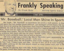 "Mr. Baseball,,"Local Men Shine in Sports <em>Post-Journal</em> (Jamestown), December 1983. "Mr. Baseball," Local Men Shine in Sports. December 1983.