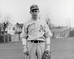 Nellie Fox at age 16 in 1944, the year he played centerfield for the Jamestown Falcons. Nellie Fox at age 16 in 1944, the year he played centerfield for the Jamestown Falcons.