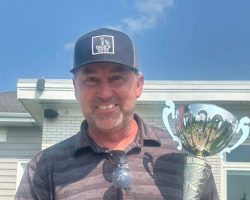 Nolan Swanson shown with his trophy won at the SWNY-NWPA Men's Amateur, August 9, 2026.