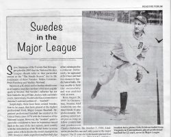 Swedes in the Major League.  April 1, 2021.