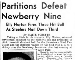 Partitions Defeat Newberry Nine. May 22, 1946. Partitions Defeat Newberry Nine. May 22, 1946.