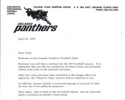 Orlando Panthers letter, 1969. Orlando Panthers letter, 1969.