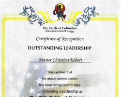 Outstanding Leadership certificate. May 25, 2013.