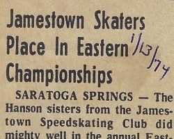 Jamestown Skaters Place In Eastern Championships. January 13, 1974.