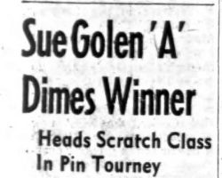Sue Golen 'A' Dimes Winner. January 17, 1966.