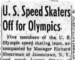U.S. Speed Skaters Off for Olympics. January 2, 1952.