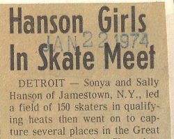 Hanson Girls In Skate Meet. January 22, 1974.