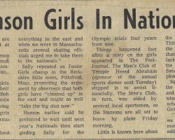 Hanson Girls In Nationals.  January 26, 1972.