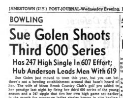 Sue Golen Shoots Third 600 Series. December 18, 1963.