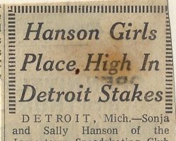 Hanson Girls Place High In Detroit Stakes. December 20, 1971.