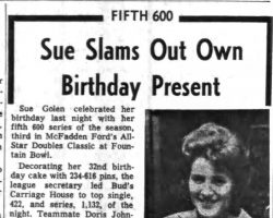 Sue Slams Out Own Birthday Present. December 21, 1965.