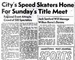 City's Speed Skaters Hone For Sunday's Title Meet. February 10, 1944.
