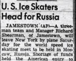 U.S. Ice Skaters Head for Russia. February 10, 1955.