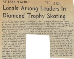 Locals Among Leaders In Diamond Trophy Skating.  February 15, 1972.