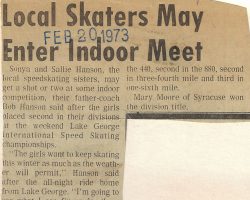 Local Skaters May Enter Indoor Meet. February 20, 1973.