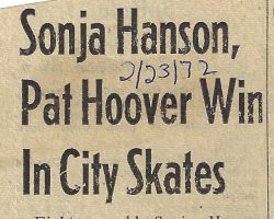 Sonja Hanson, Pat Hoover Win In City Skates. February 23, 1972.
