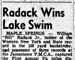 Radack Wins Lake Swim.  July 13, 1953.