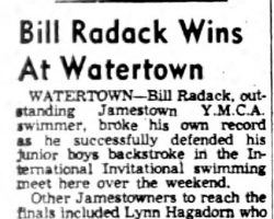 Bill Radack Wins At Watertown.  August 10, 1954.