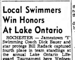 Local Swimmers Win Honors At Lake Ontario. September 1, 1954.