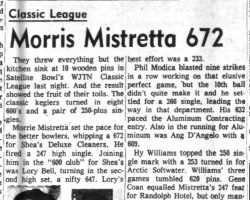 Morris Mistretta 672. <em>Post- Journal</em> (Jamestown), September 27, 1963. Morris Mistretta 672. September 27, 1963.