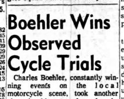 Boehler Wins Observed Cycle Trials. <em>Post-Journal</em> (Jamestown), May 14, 1962 Boehler Wins Observed Cycle Trials. May 14, 1962