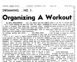 Organizing A Workout. January 4, 1972.
