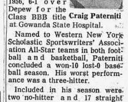 Paterniti's Pitching Carries Falconer To Baseball Title, 1970.