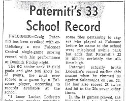 Paterniti's 33 School Record. 1970