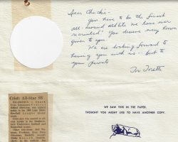 Recruiting letter from Penn State. June 4, 1968.