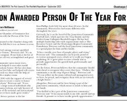 Peterson Awarded Person Of The Year For 2023. <em>Post-Journal</em> (Jamestown). September 14, 2023. Peterson Awarded Person Of The Year For 2023. September 14, 2023.