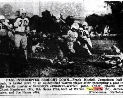 Pass Intercepter Brought Down. <em>Post-Journal</em> (Jamestown), October 11, 1948. Pass Intercepter Brought Down. October 11, 1948.