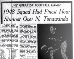 1948 Squad Had Finest Hour In Stunner Over N. Tonawanda. <em>Post-Journal</em> (Jamestown), August 31, 1963. 1948 Squad Had Finest Hour In Stunner Over N. Tonawanda. August 31, 1963.