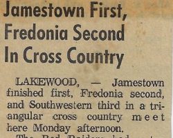 Jamestown 1st, Fredonia 2nd In  Cross Country. 1966.