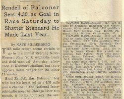 Rendell of Falconer Sets 4:30 as Goal in Race Saturday to Shatter Standard Made Last Year. 1935.
