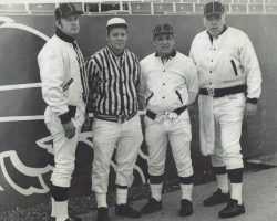 Larry Rodgers, second from left. Rich Stadium 1979.
