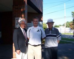 Inductee Russ Diethrick, Matt Drayer and Jim Matthews.