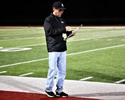 Scott Kindberg at Jamestown High School Strider Field.