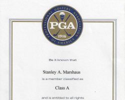 PGA Class A certification. 1997. 97