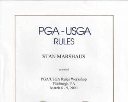 PGA Rules Workshop certificate. March 6-9, 2000. 3/00