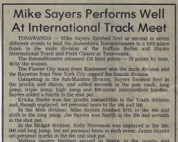 Mike Sayers Performs Well At International Track Meet.