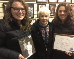 Bob Schnars' widow, Joann, and granddaughters, Casey and Shannon O'Neill, on a visit
to the CSHOF exhibit hall. December 20, 2017. Bob Schnars' widow, Joann, and granddaughters, Casey and Shannon O'Neill, on a visit to the CSHOF exhibit hall. December 20, 2017.