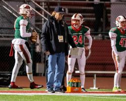 Scott Kindberg covering Jamestown High School football. 2022.