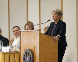 Sheilah Gulas at Ashland University Athletic Hall of Fame induction. October 5, 2024.