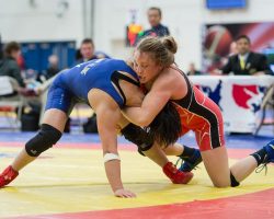 55kg Carlene Sluberski and Yajing Guan at Dave Schultz Memorial International.