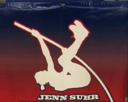 Jenn Suhr banner. Jenn Suhr banner.
